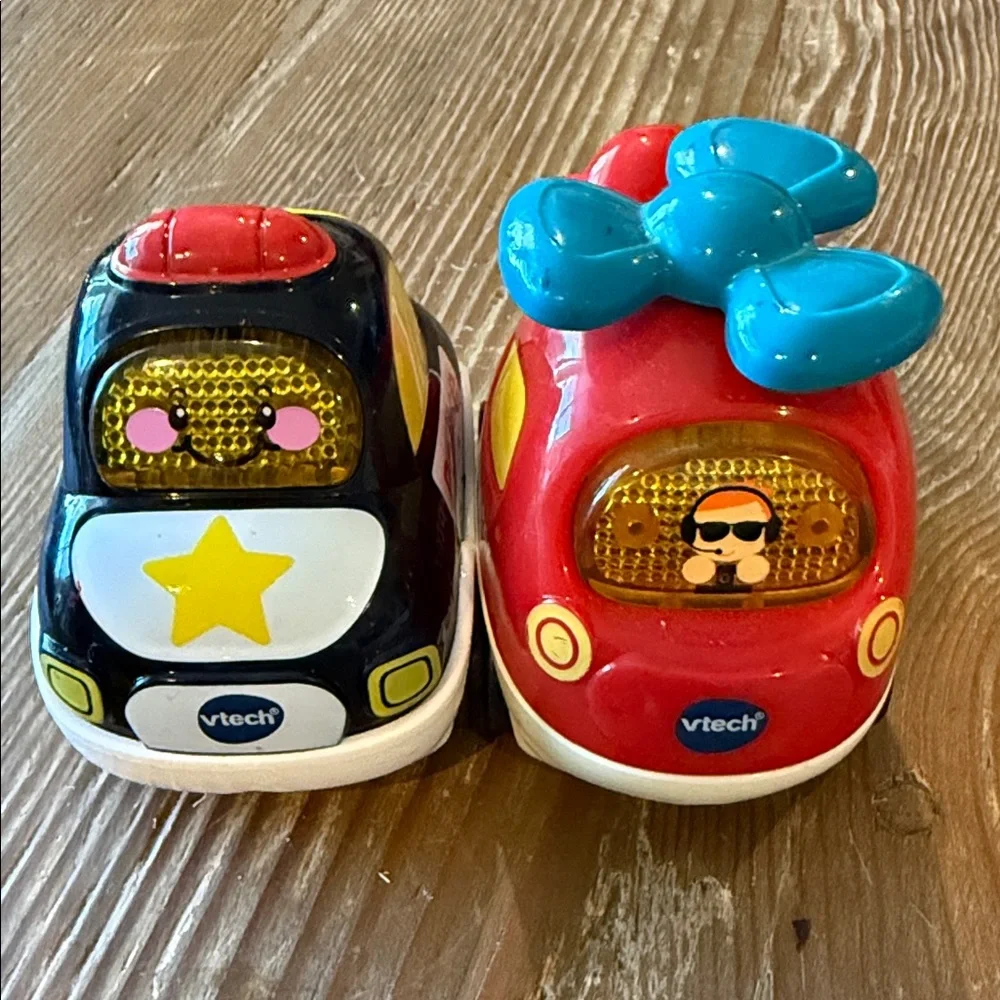 Vtech smart Fun Police Car and Helicopter Toy Set lights up and sings